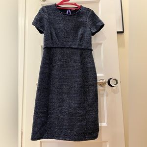 Seraphine Navy Blue Bouclé Maternity Shift Dress - size 2